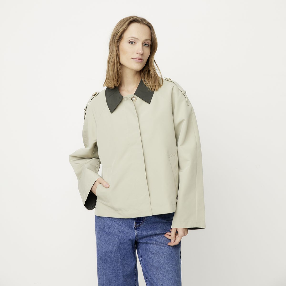 VERO MODA - Chaqueta Contraste Cuello Con Botones Mujer Vero Moda