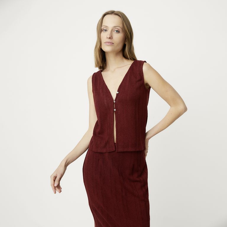 VERO MODA Blusa Vest con Botones Conjunto Mujer