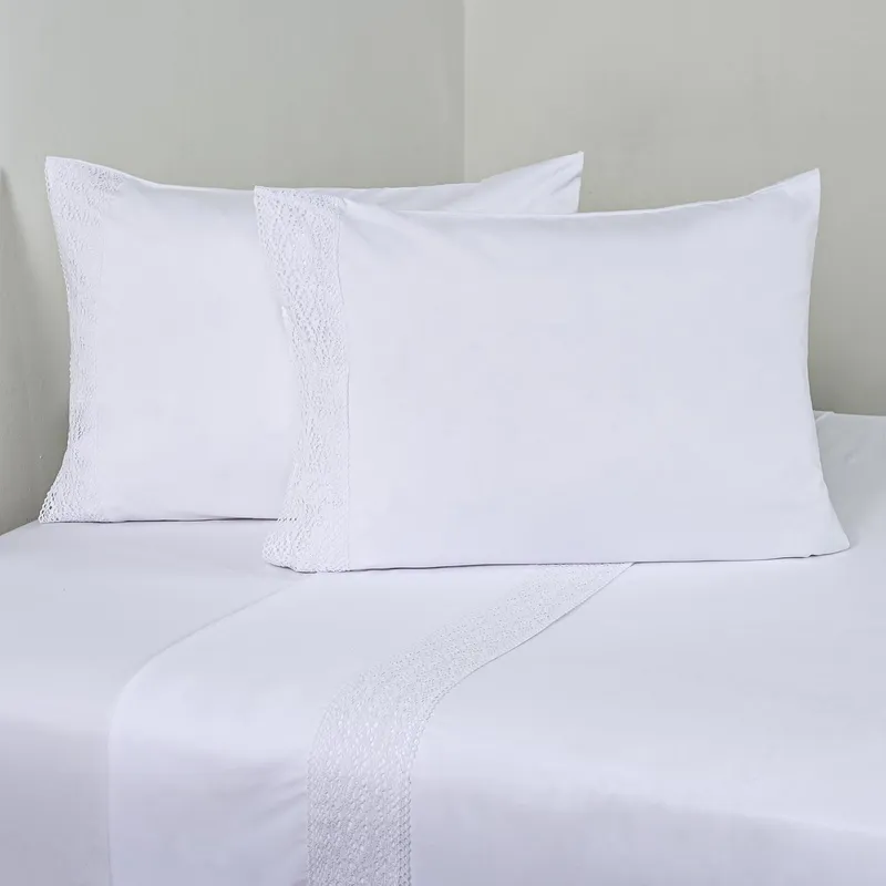 CANNON - Juego De Sábanas King Crochet Blanco Cannon