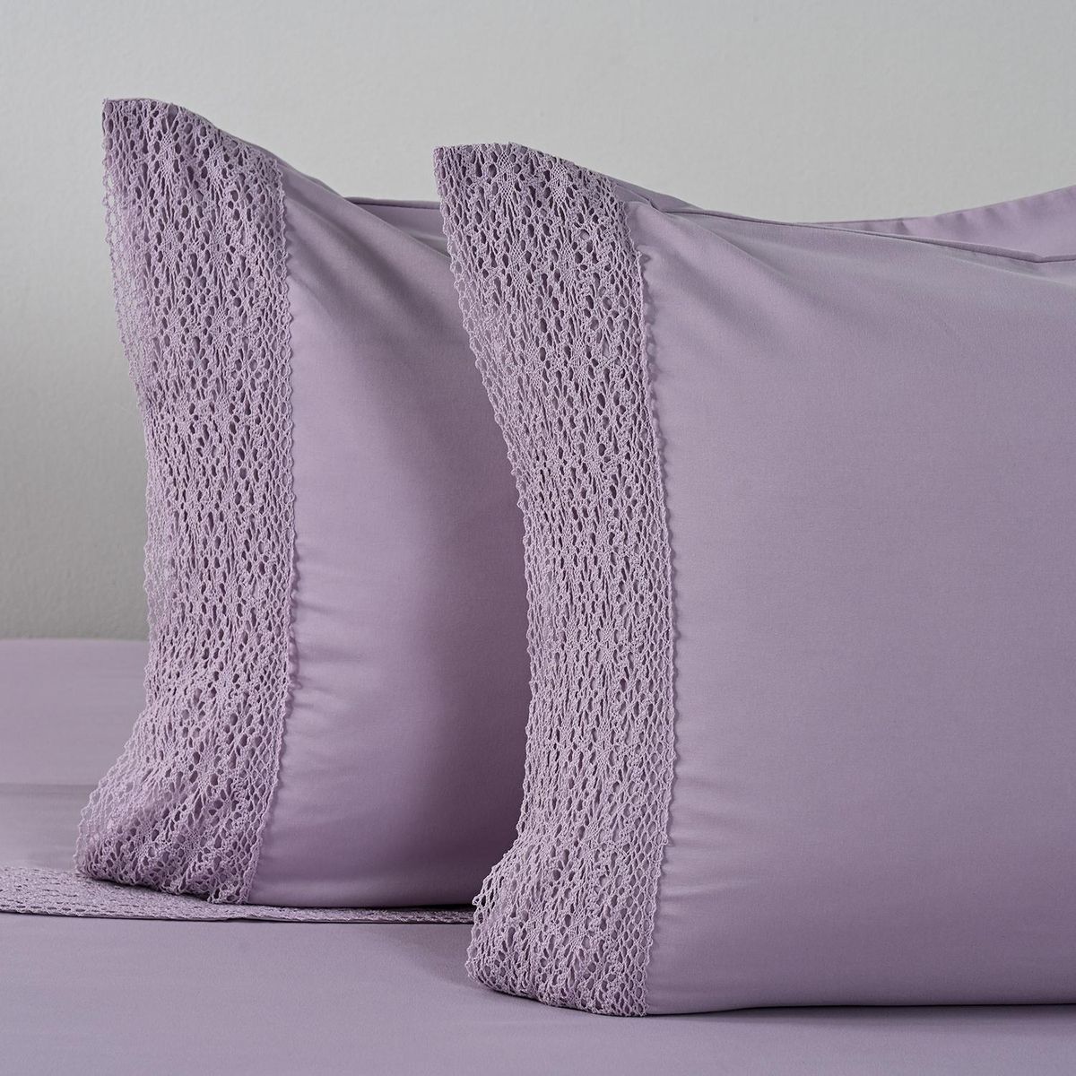 CANNON - Juego De Sábanas King Crochet Malva Cannon
