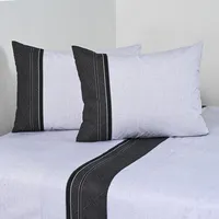 Juego De Sábanas 2 Plazas 144 Hilos Zircon Negro