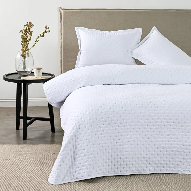 Quilt Super King Dots Heatpress Blanco
