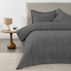 CANNON - Quilt Super King Liso Block Gris