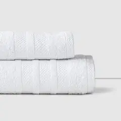 AMERICAN FAMILY - Set 2 Toallas Blanco Cannon