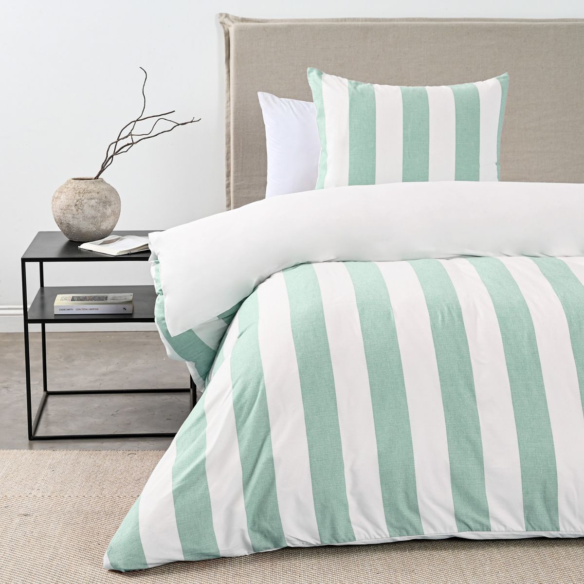 ELEMENTS & CO - Funda Plumón 1.5 Plazas Stripe Sage Cannon