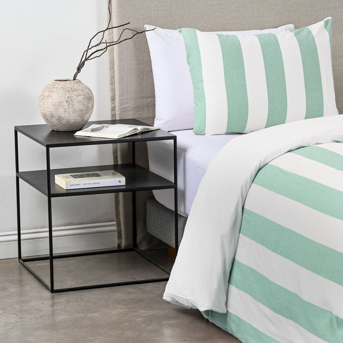 ELEMENTS & CO - Funda Plumón 1.5 Plazas Stripe Sage Cannon