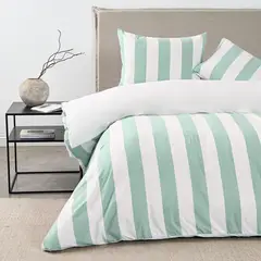 ELEMENTS & CO - Funda Plumón 2 Plazas Stripe Sage Cannon