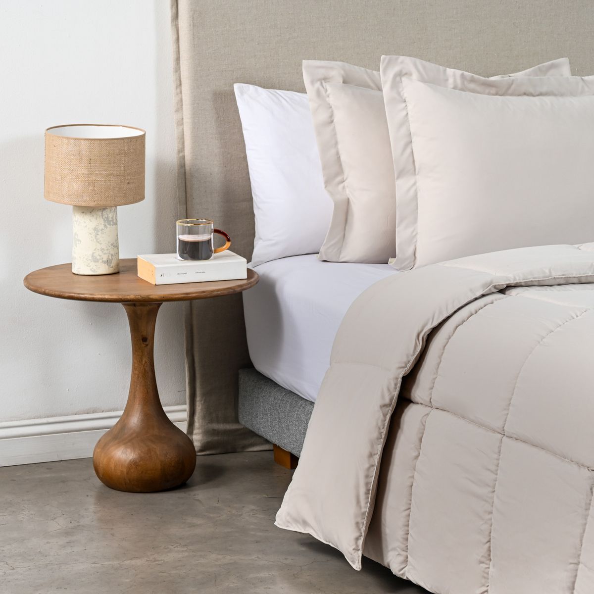 CANNON - Plumón 2 Plazas Liso Softwash Beige Cannon