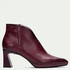 HISPANITAS - Botín Mujer Cuero Burdeo