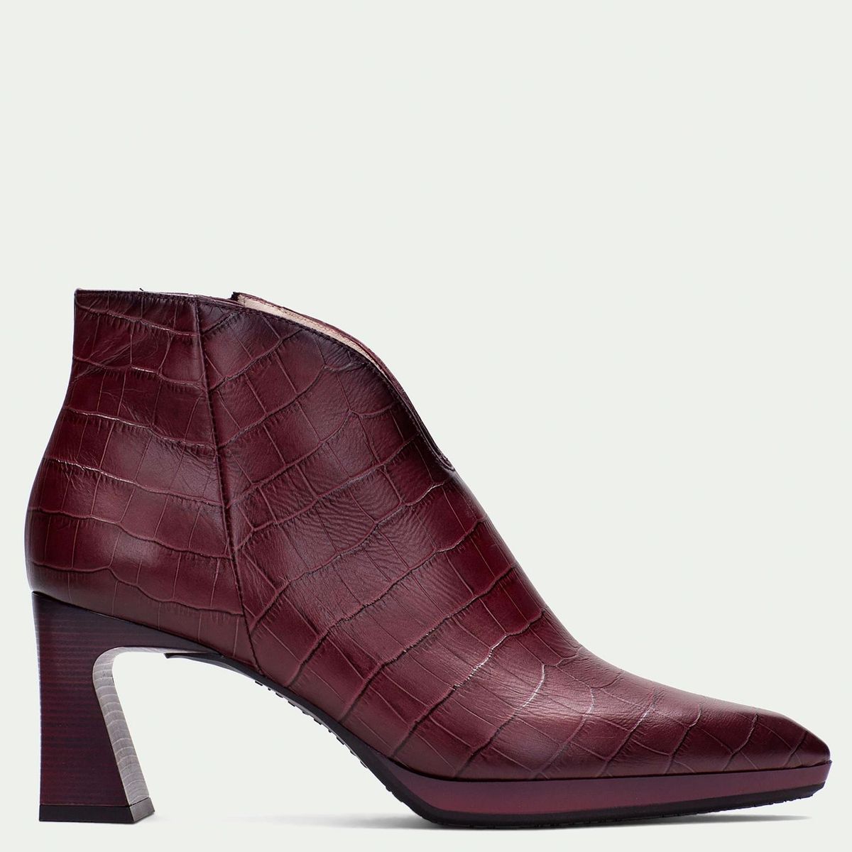 HISPANITAS - Botín Mujer Cuero Burdeo Hispanitas