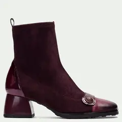 HISPANITAS - Botín Mujer Cuero Burdeo