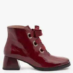 HISPANITAS - Botín Mujer Cuero Burdeo