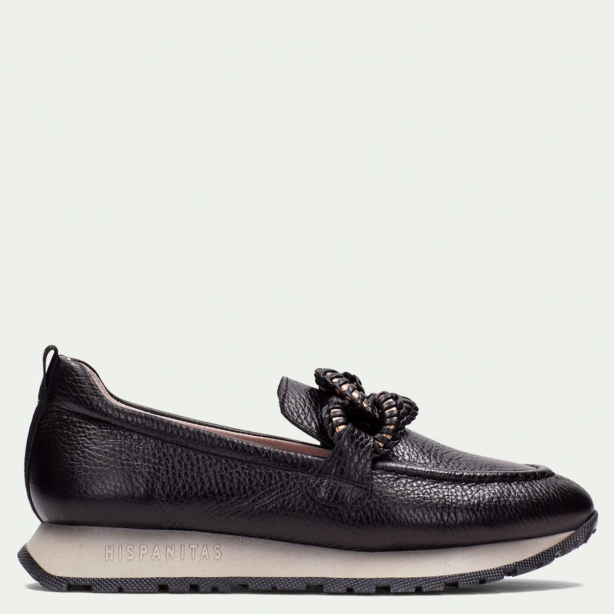 HISPANITAS - Mocasín Mujer Cuero Negro Hispanitas