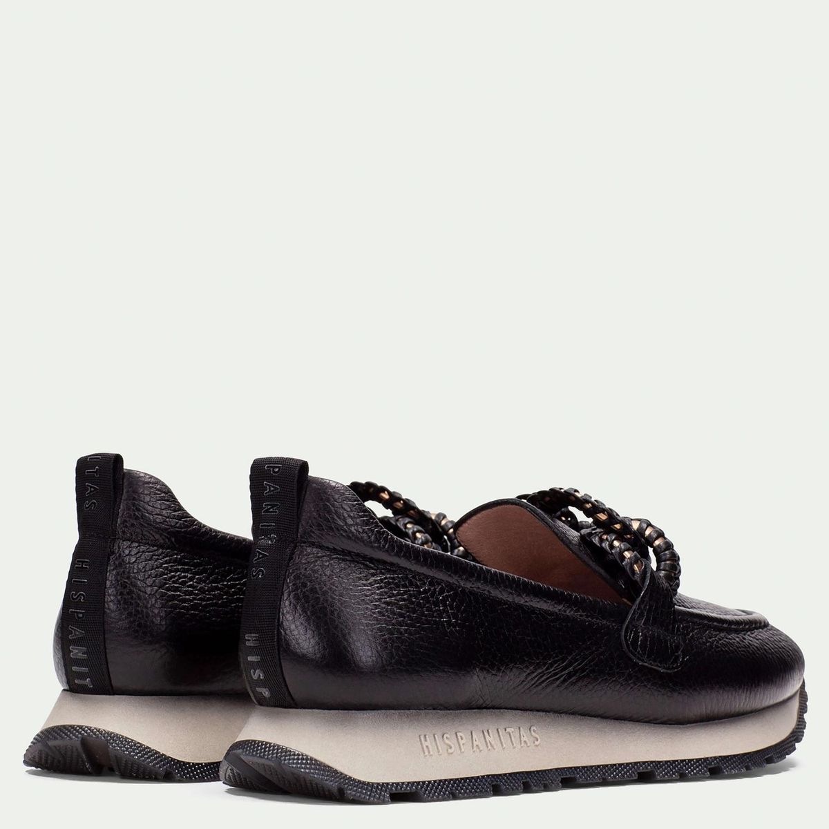 HISPANITAS - Mocasín Mujer Cuero Negro Hispanitas