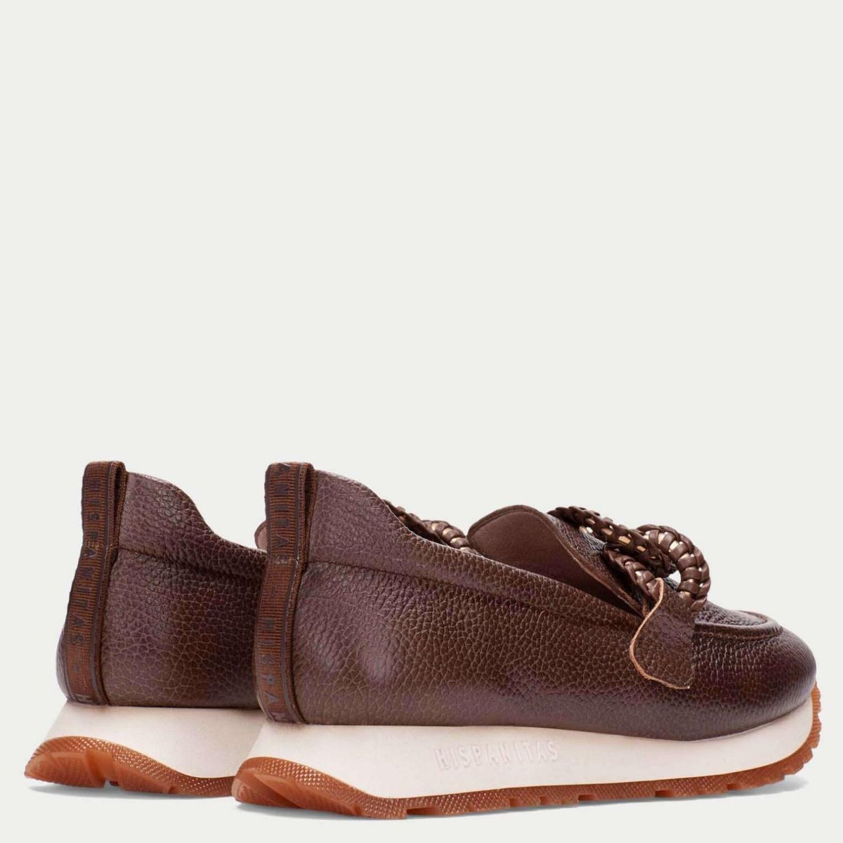 HISPANITAS - Mocasín Mujer Cuero Café Hispanitas