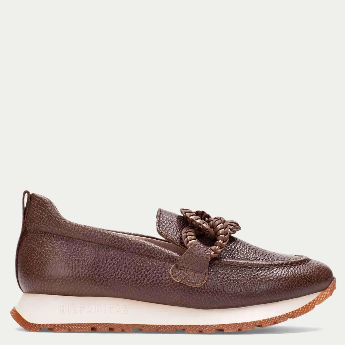 HISPANITAS - Mocasín Mujer Cuero Café Hispanitas