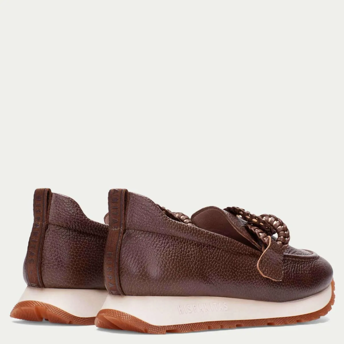 HISPANITAS - Mocasín Mujer Cuero Café Hispanitas