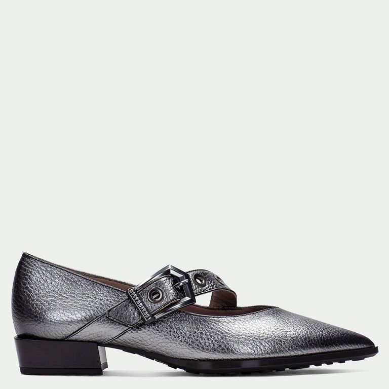 Ballerina Mujer Cuero Gris