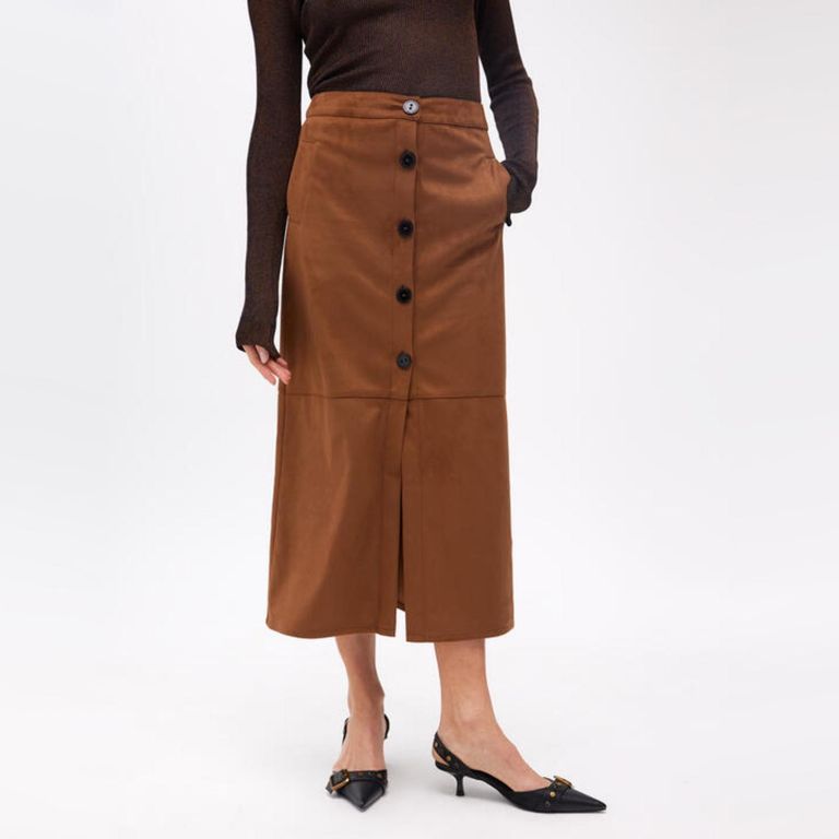 Falda Midi Botones Mujer