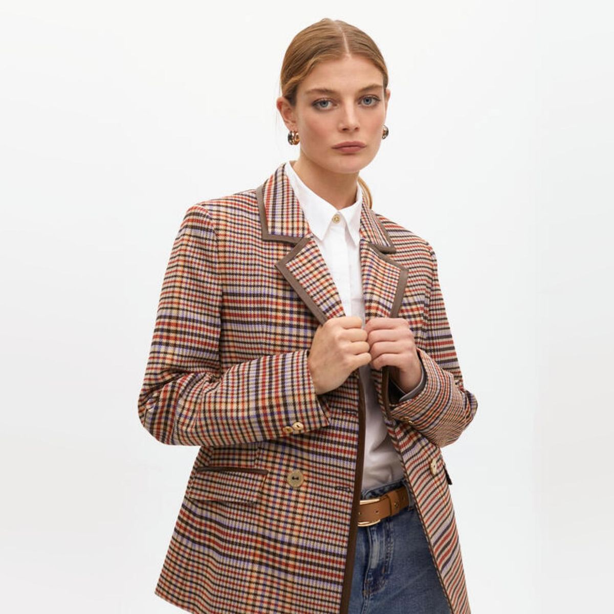 LOLA CASADEMUNT - Blazer Cuadros Con Botones Mujer Lola Casademunt