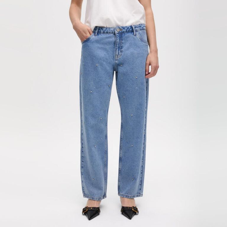 LOLA CASADEMUNT Pantalón Denim Brillantes Mujer