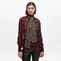 LOLA CASADEMUNT - Blusa Estampada Lazo Animal Print Mujer