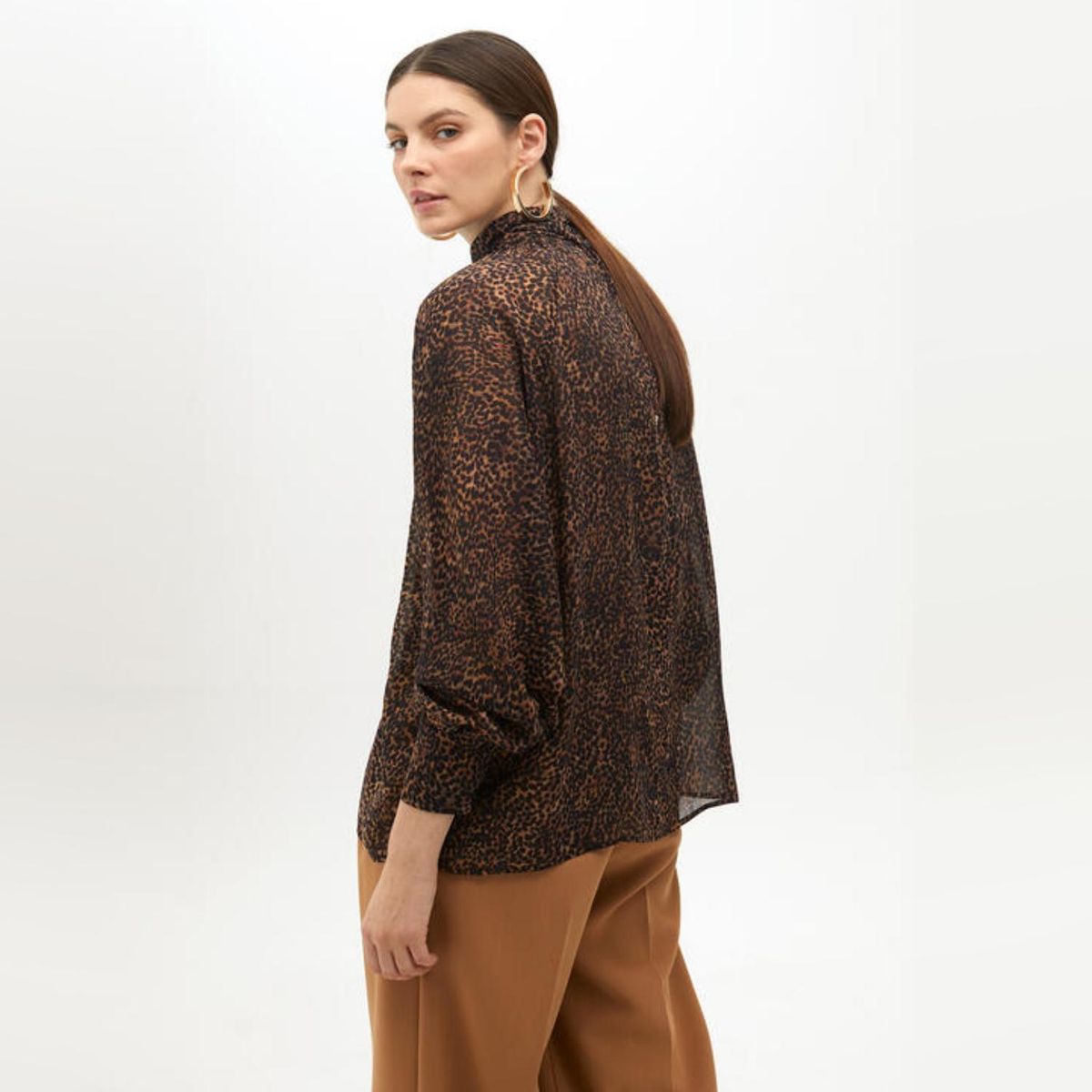 LOLA CASADEMUNT - Blusa Cuello Perkins Animal Print Mujer Lola Casademunt
