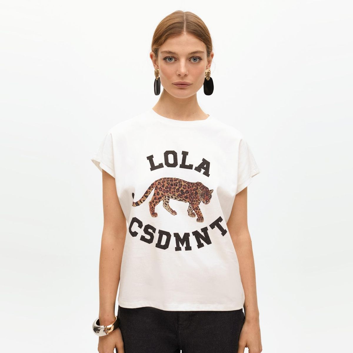 LOLA CASADEMUNT - Polera Estampada Lola 100% Algodón Mujer Lola Casademunt