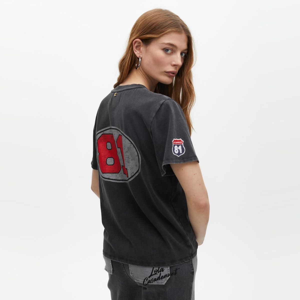 LOLA CASADEMUNT - Polera Detalles Parches 100% Algodón Mujer Lola Casademunt