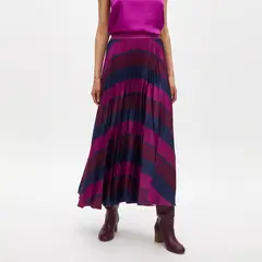 LOLA CASADEMUNT - Falda Plisada Estampada Rayas Mujer