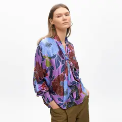 LOLA CASADEMUNT - Blusa Estampada con Lazo Mujer