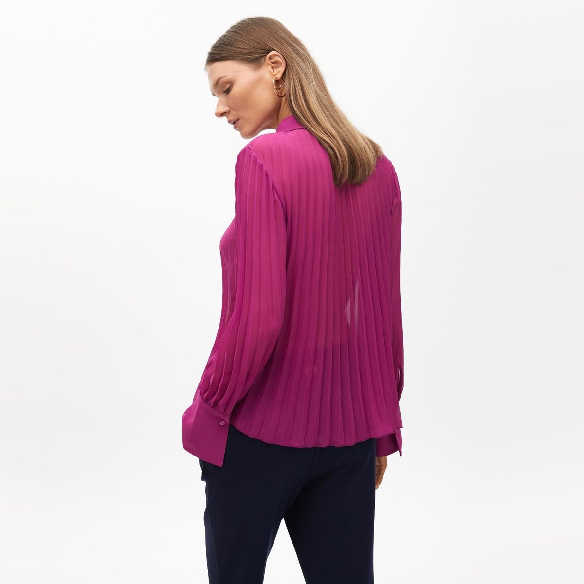 LOLA CASADEMUNT - Blusa Plisada Cuello Polo Mujer Lola Casademunt