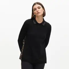 LOLA CASADEMUNT - Chaleco Detalle Plisado Animal Print Mujer