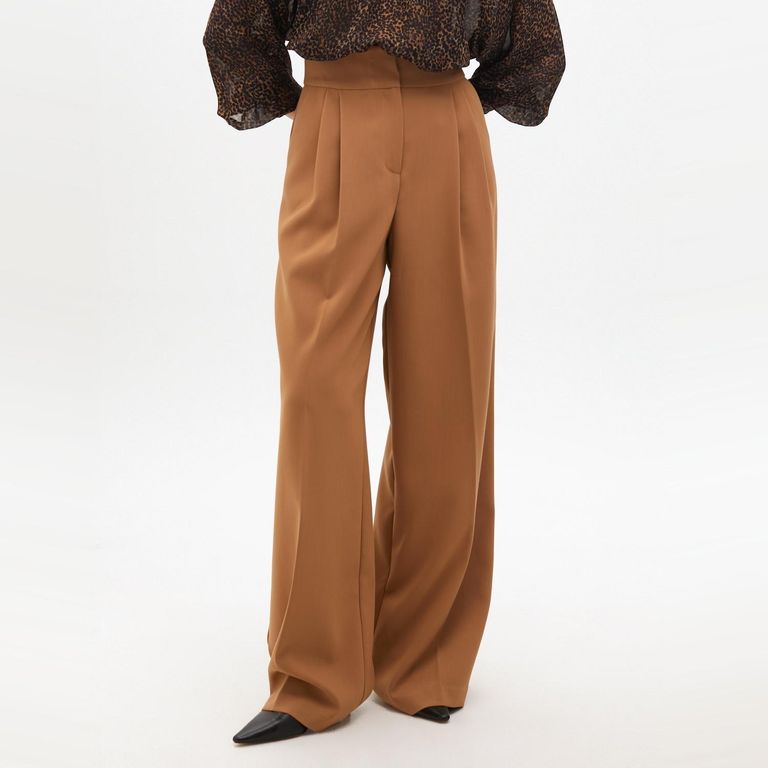 Pantalón Wideleg Pinzas Mujer