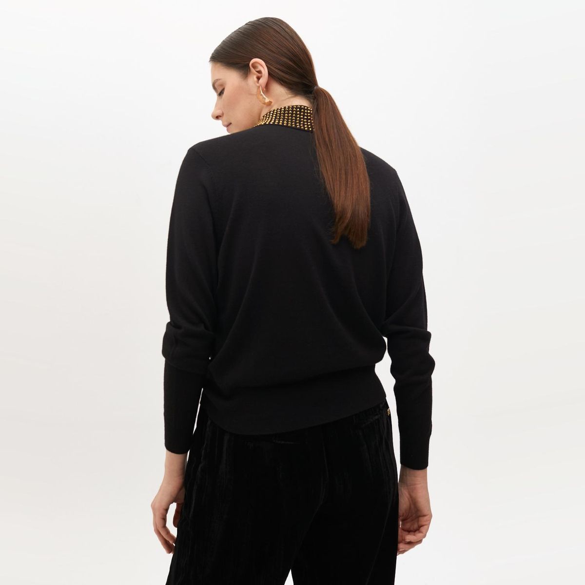 LOLA CASADEMUNT - Chaleco Cuello Polo con Strass Mujer Lola Casademunt