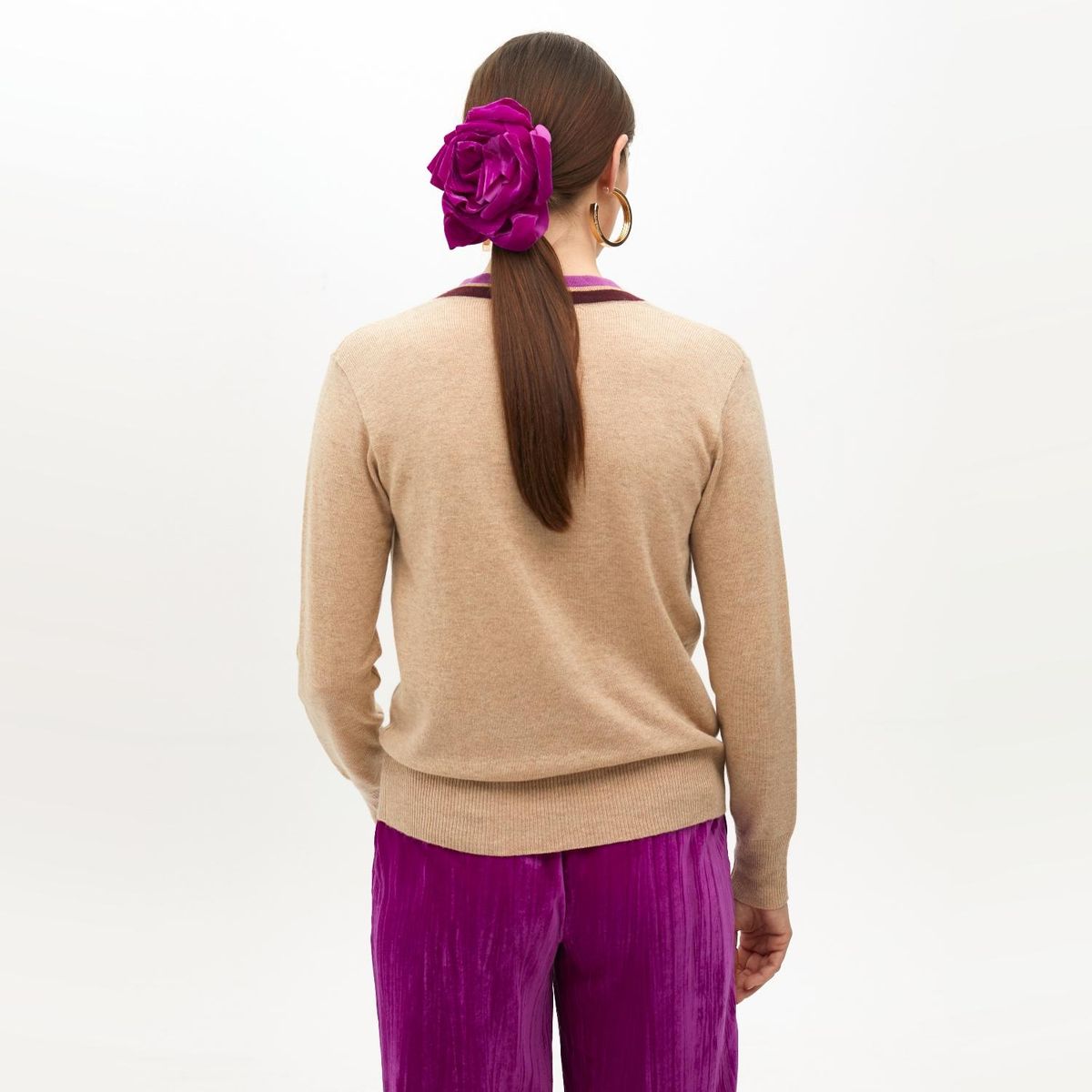 LOLA CASADEMUNT - Chaleco Cuello Bicolor Mujer Lola Casademunt