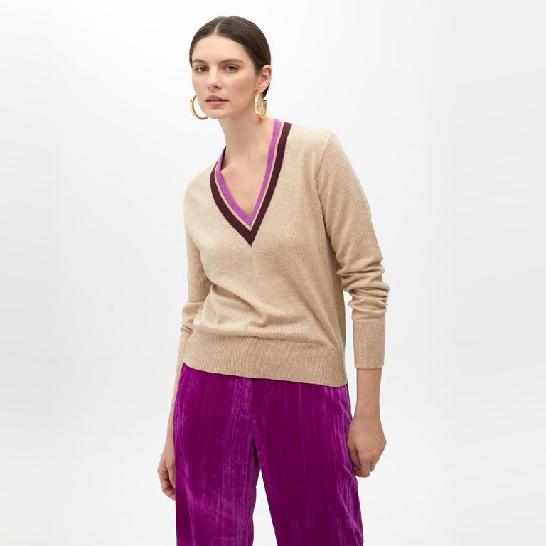 LOLA CASADEMUNT Chaleco Cuello Bicolor Mujer