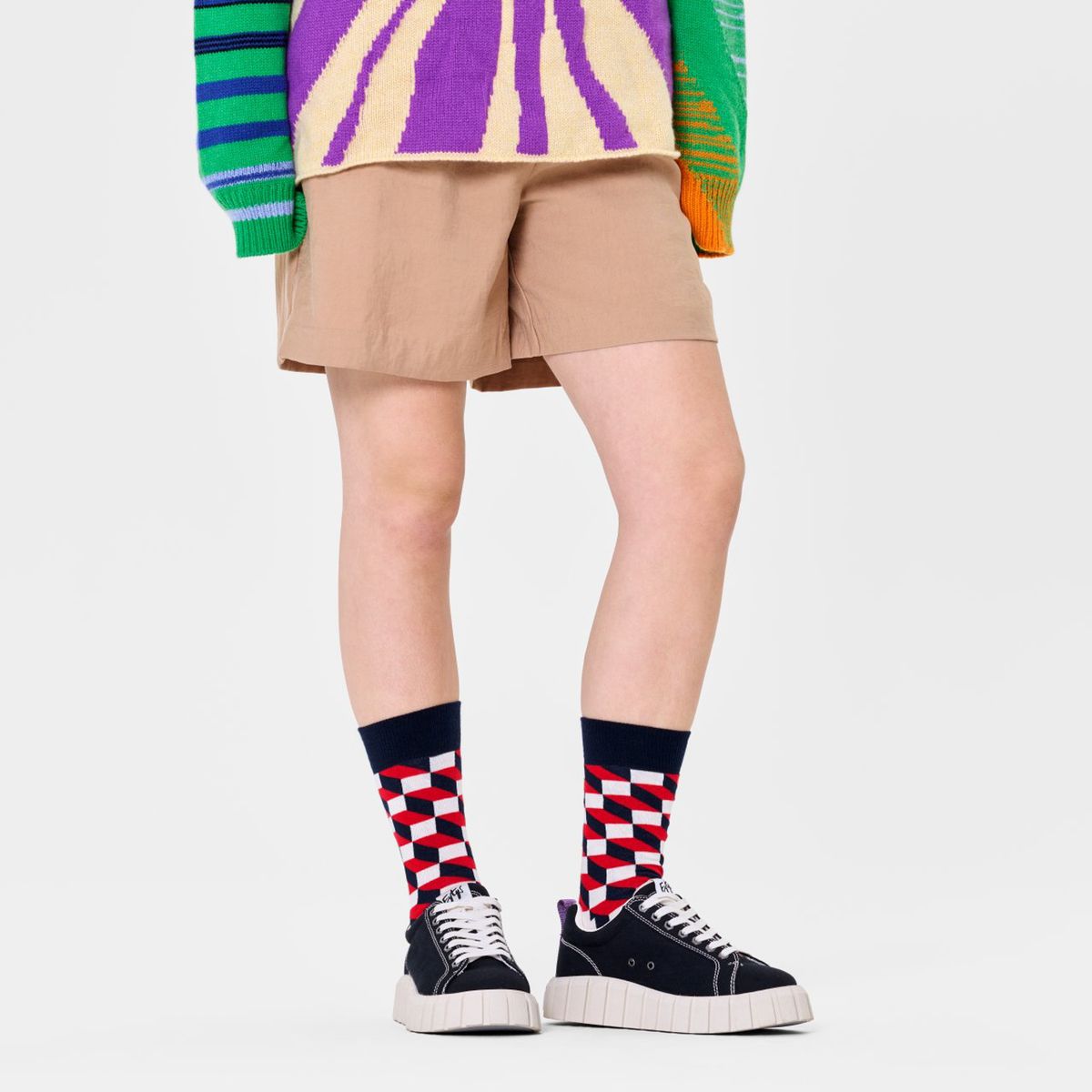 HAPPY SOCKS - Calcetín Algodón Filled Optic Hombre Happy Socks