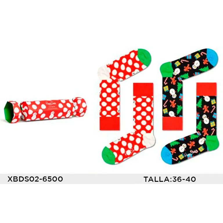 HAPPY SOCKS Pack 2 Calcetines Algodón Navidad