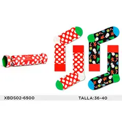 HAPPY SOCKS - Pack 2 Calcetines Algodón Navidad