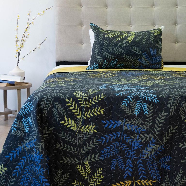 Cubrecama Estampado Reversible + Funda de Almohada