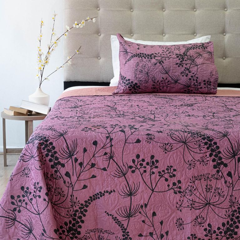 Cubrecama Estampado Reversible + Funda de Almohada