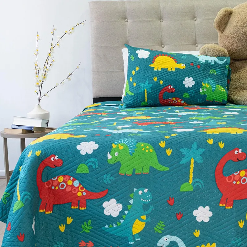 DORAL - Quilt Hotpress Infantil Dinosaurios 1.5 Plazas Doral