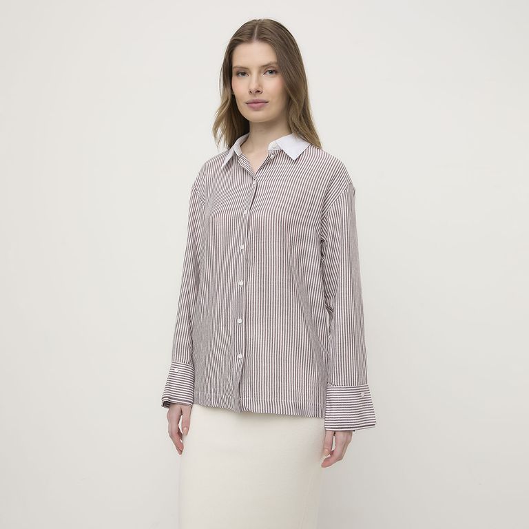 VERO MODA Blusa Contraste Cuello Mujer