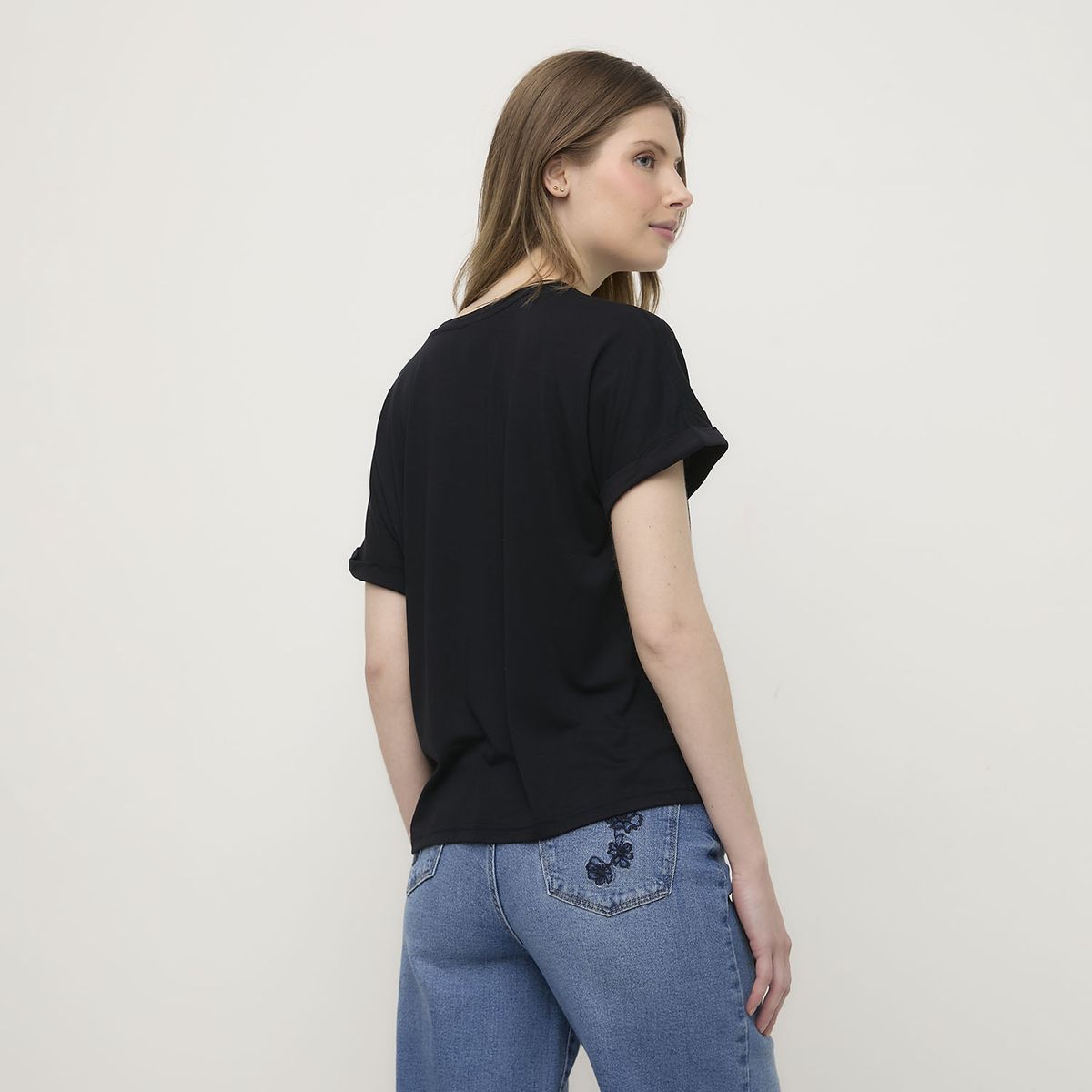 VERO MODA - Polera Lisa Manga Corta Mujer Vero Moda