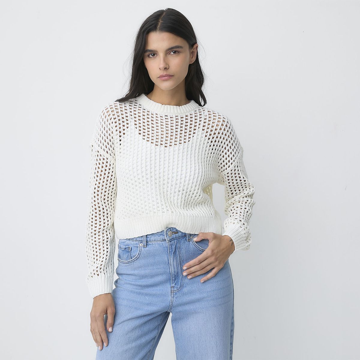 VERO MODA - Chaleco Corto Tejido Algodón Mujer Vero Moda