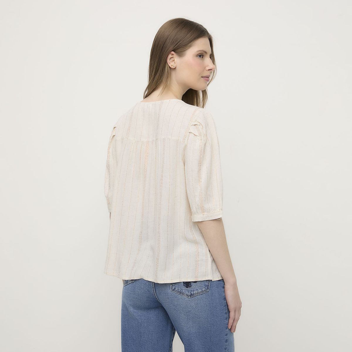 VERO MODA - Blusa Estampada Rayas Manga Corta Mujer Vero Moda