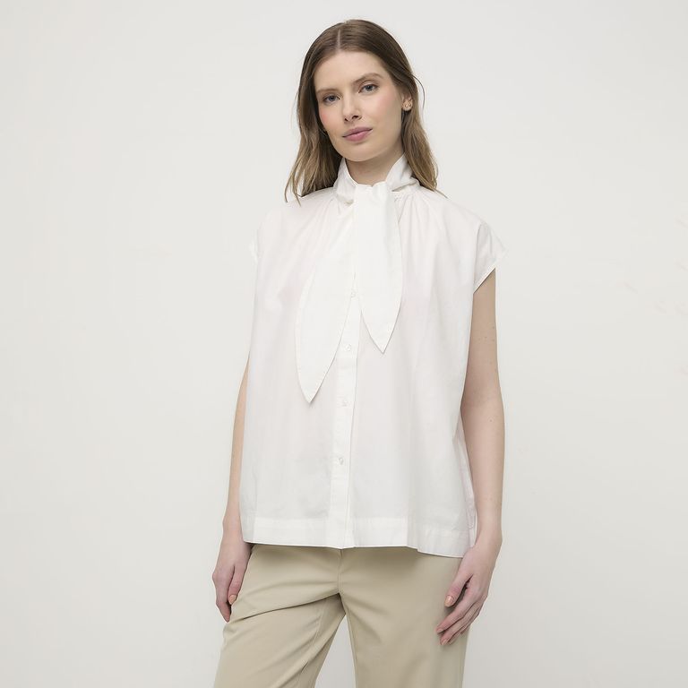 VERO MODA Blusa con Lazo sin Mangas 100% Algodón Mujer