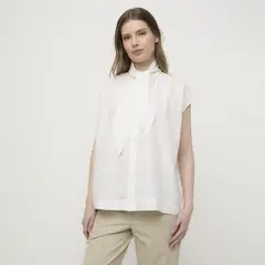 VERO MODA - Blusa con Lazo sin Mangas 100% Algodón Mujer