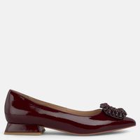 Ballerina Mujer Cuero Rojo